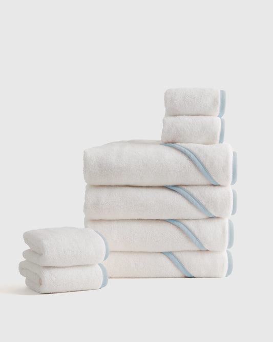 Organic Turkish Cotton Baby Bath Bundle 8-Pack - One Size / Light Blue