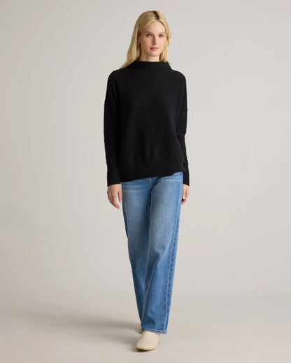 Mongolian Cashmere Funnel Neck Sweater - XS / Heather Grey