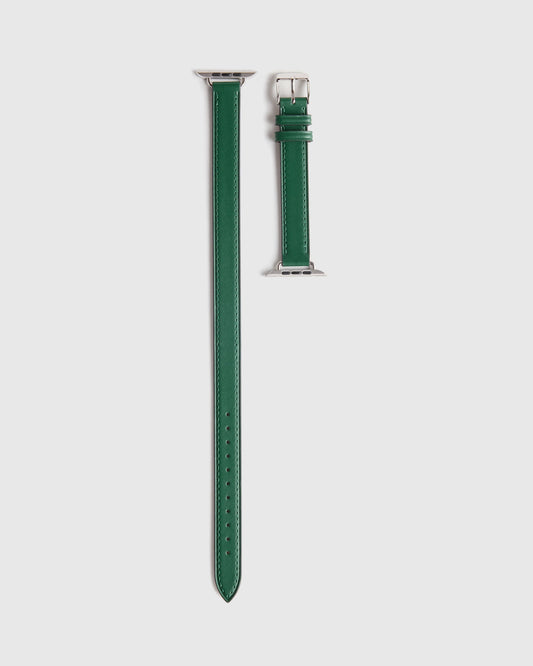 Leather Double Wrap Smartwatch Band - 38mm - 42mm / Dark Green