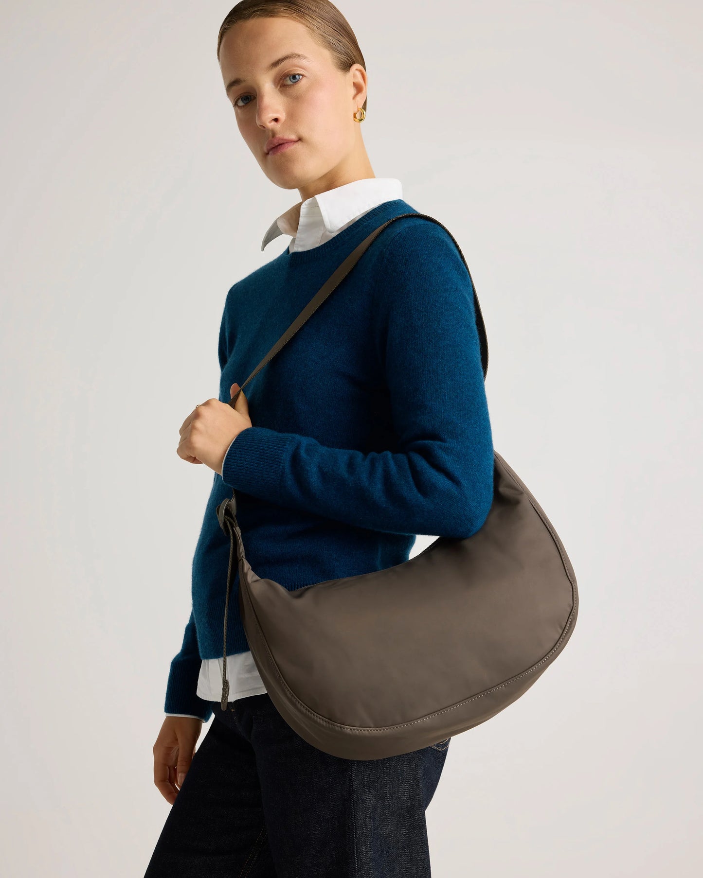Revive Nylon Crescent Shoulder Bag - One Size / Olive