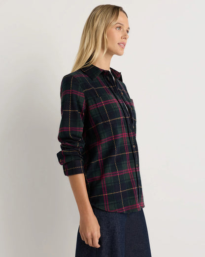 Stretch Sweater Fleece Shirt - XS / Navy/Red/Yellow Check