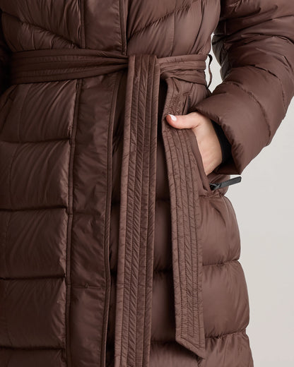 Responsible Down Belted Puffer Maxi Coat - XS / Morel Grey