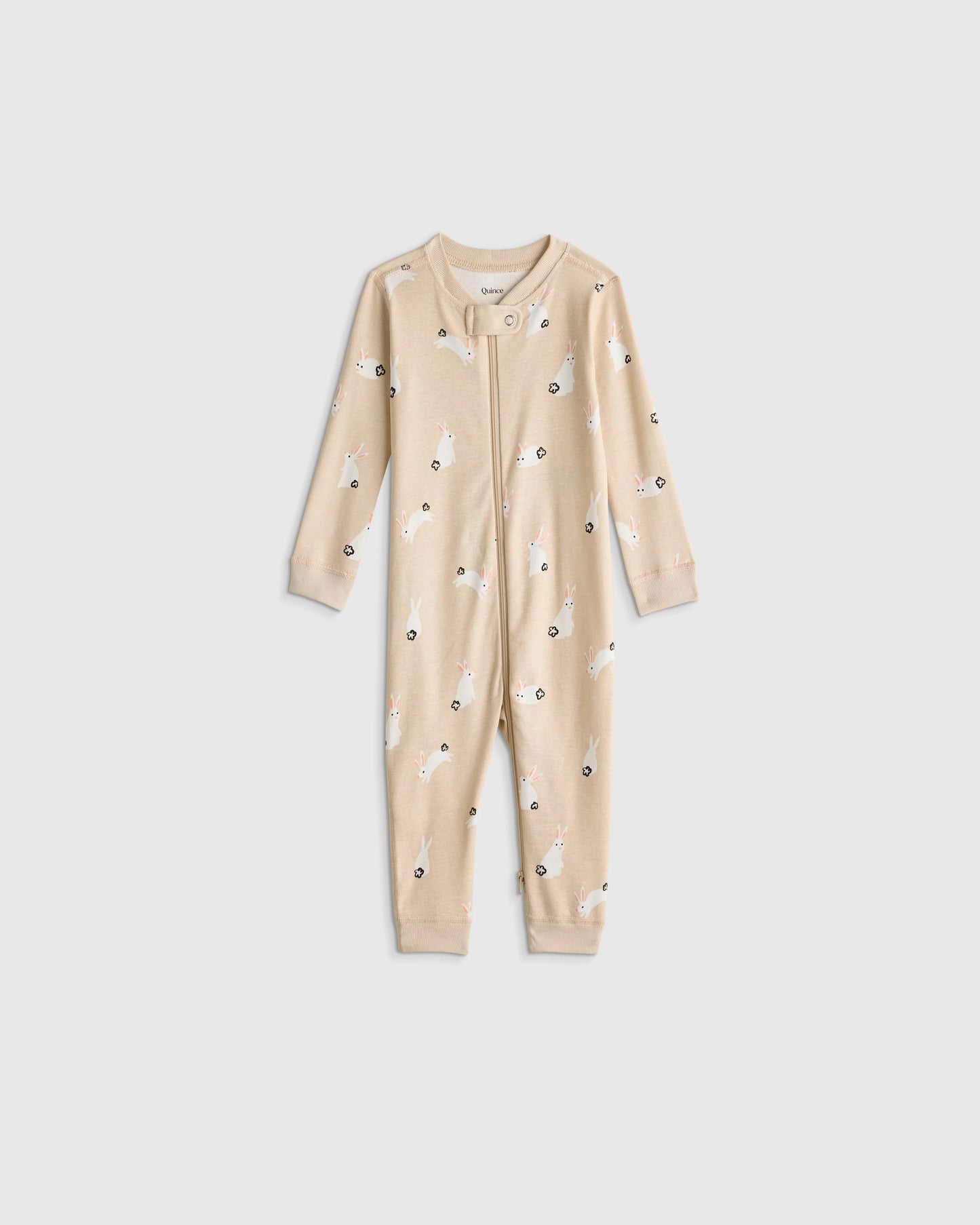 100% Organic Cotton One Piece Pajama - 0-3M / Navy Stripe