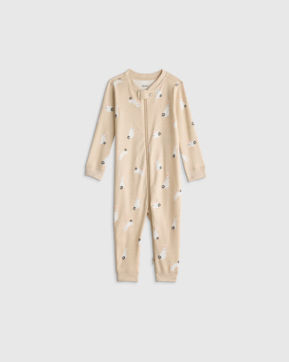100% Organic Cotton One Piece Pajama - 0-3M / Navy Stripe