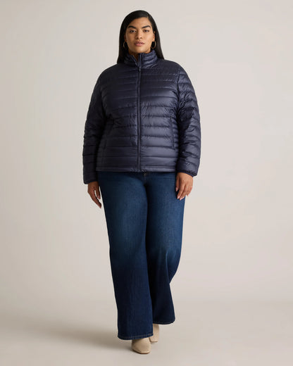 Lightweight Down Packable Puffer Jacket - 1X / Black