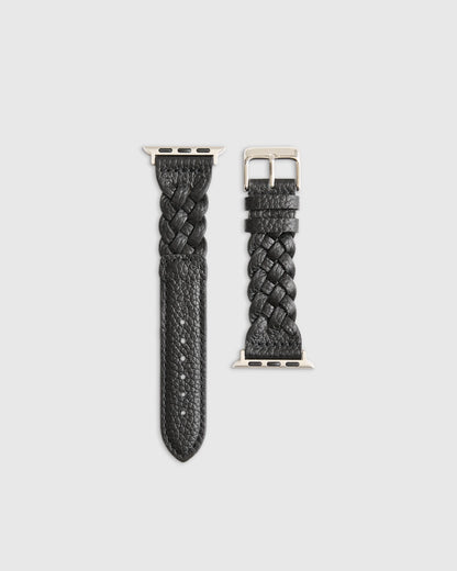 Braided Leather Smartwatch Band - 38mm - 42mm / Dark Brown
