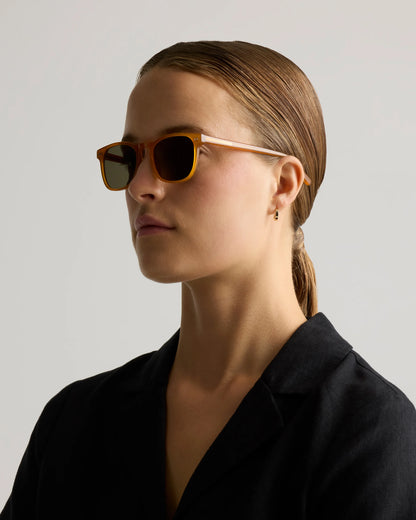 Boston Polarized Acetate Sunglasses - One Size / Honey with Green lens