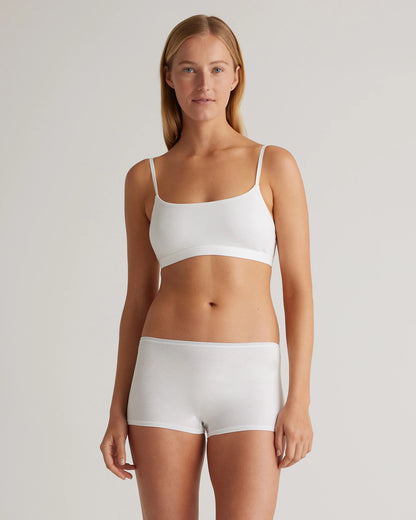 Organic Cotton Scoop Bralette (2-pack) - XS / Soft White