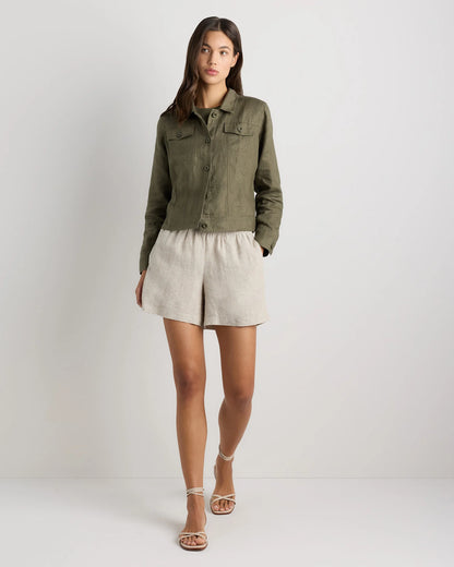 100% European Linen Jacket - XS / Flax