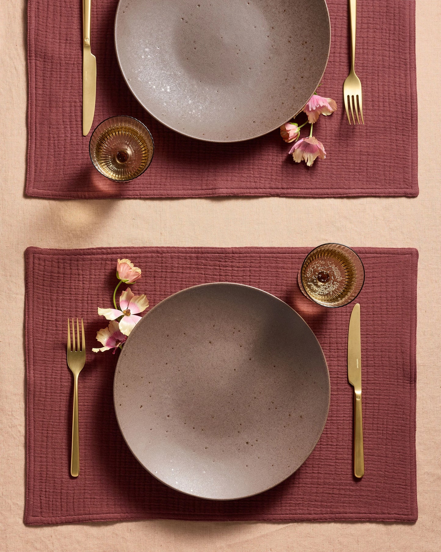 Organic Cotton Gauze Placemats - One Size / Chocolate