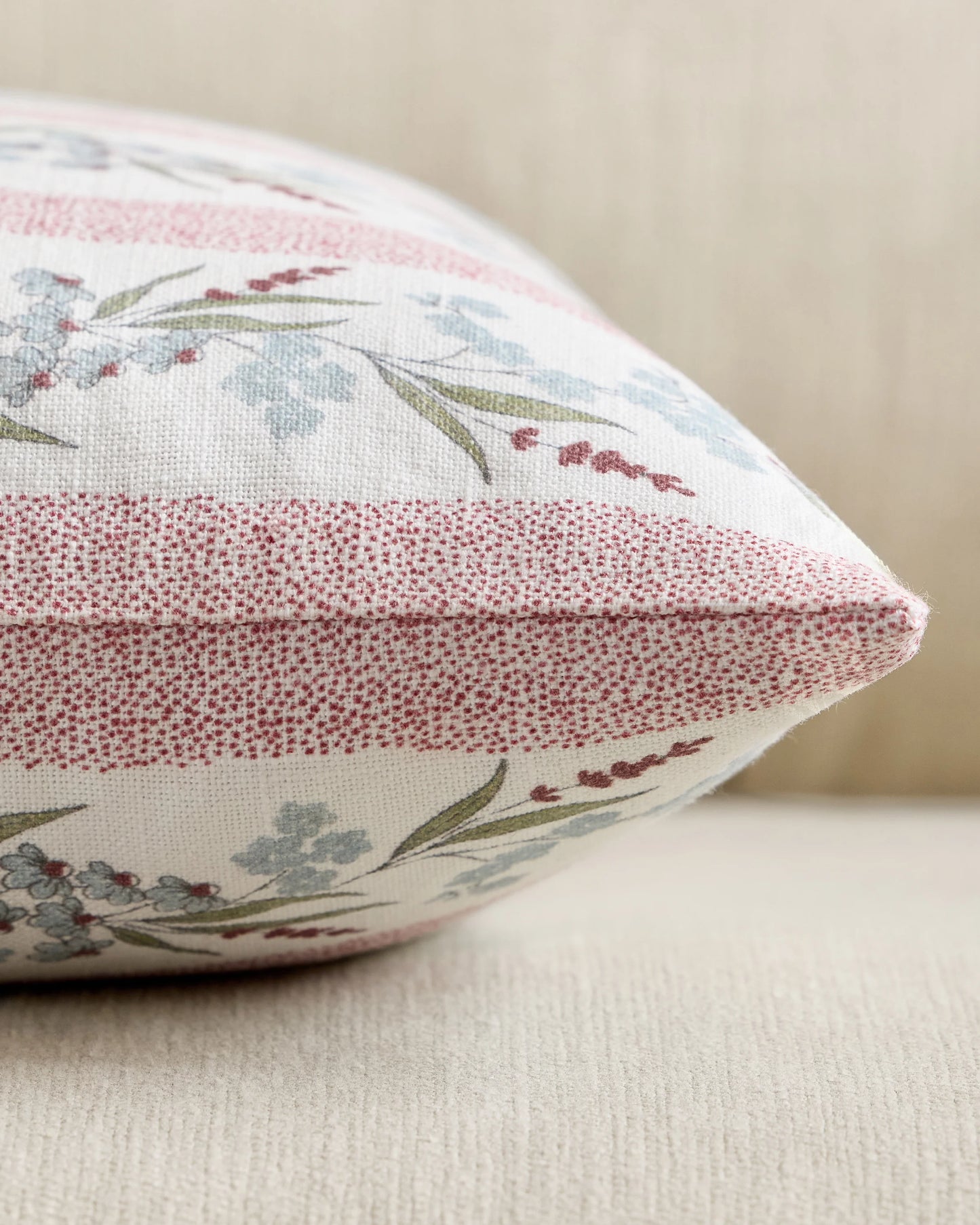 Wildflower Cotton Pillow Cover (Set of 2) - 12x20 / Tan Stripe
