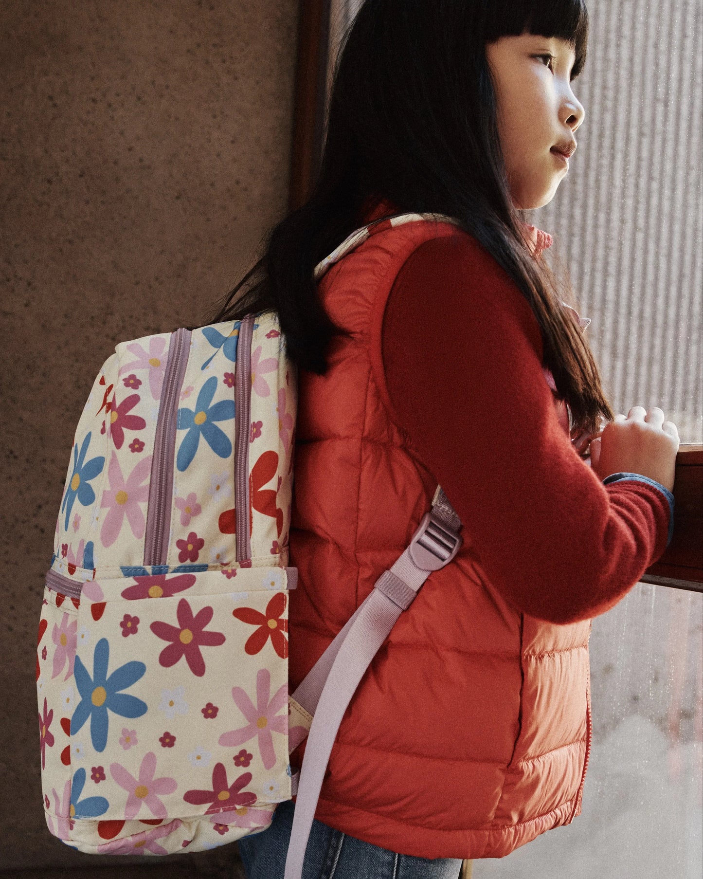 Recycled Double Pocket Backpack - One Size / Rainbow Clouds