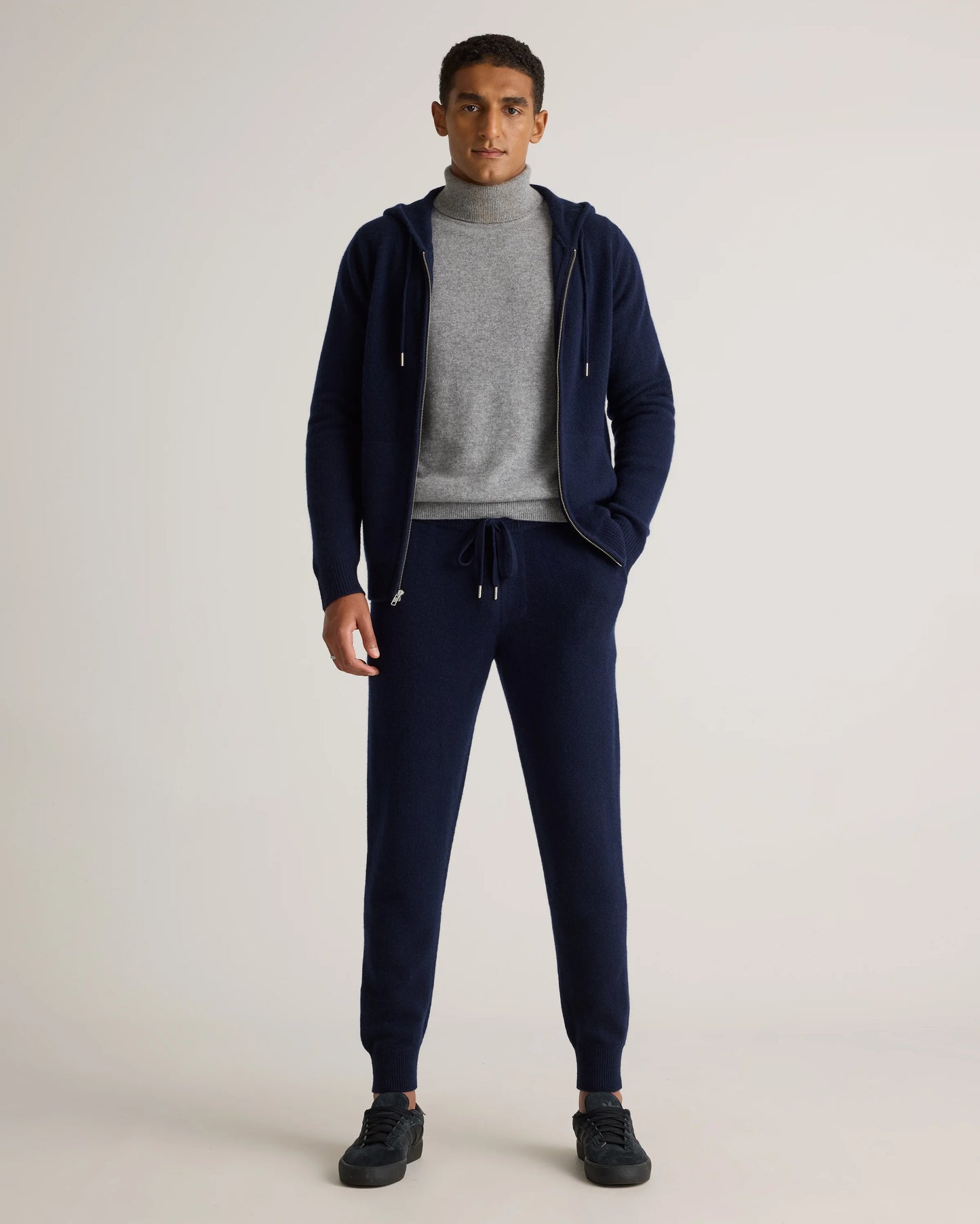 Mongolian Cashmere Full-Zip Hoodie - S / Teak
