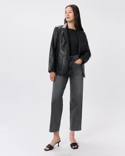 Bella Stretch Patch Pocket Wide Leg Jeans - 24 / Deep Sea Blue