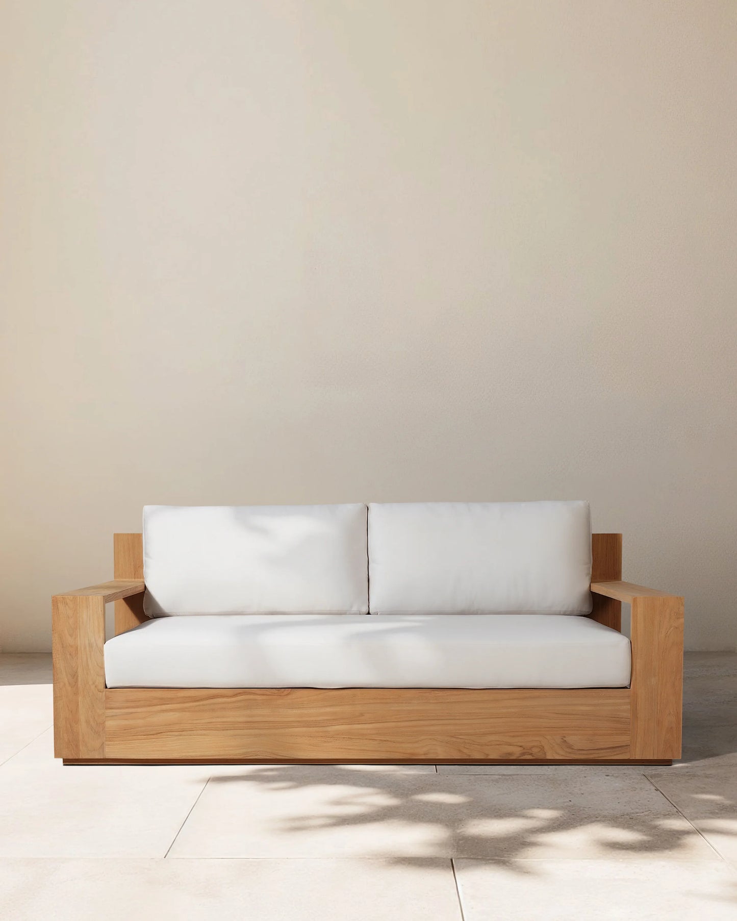 Solid Teak Outdoor Sofa - 72" / Natural Teak/Canvas
