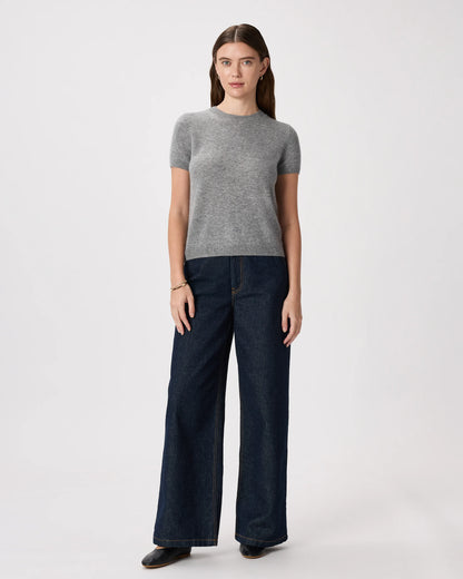 Mongolian Cashmere Tee - XS / Pale Custard Yellow