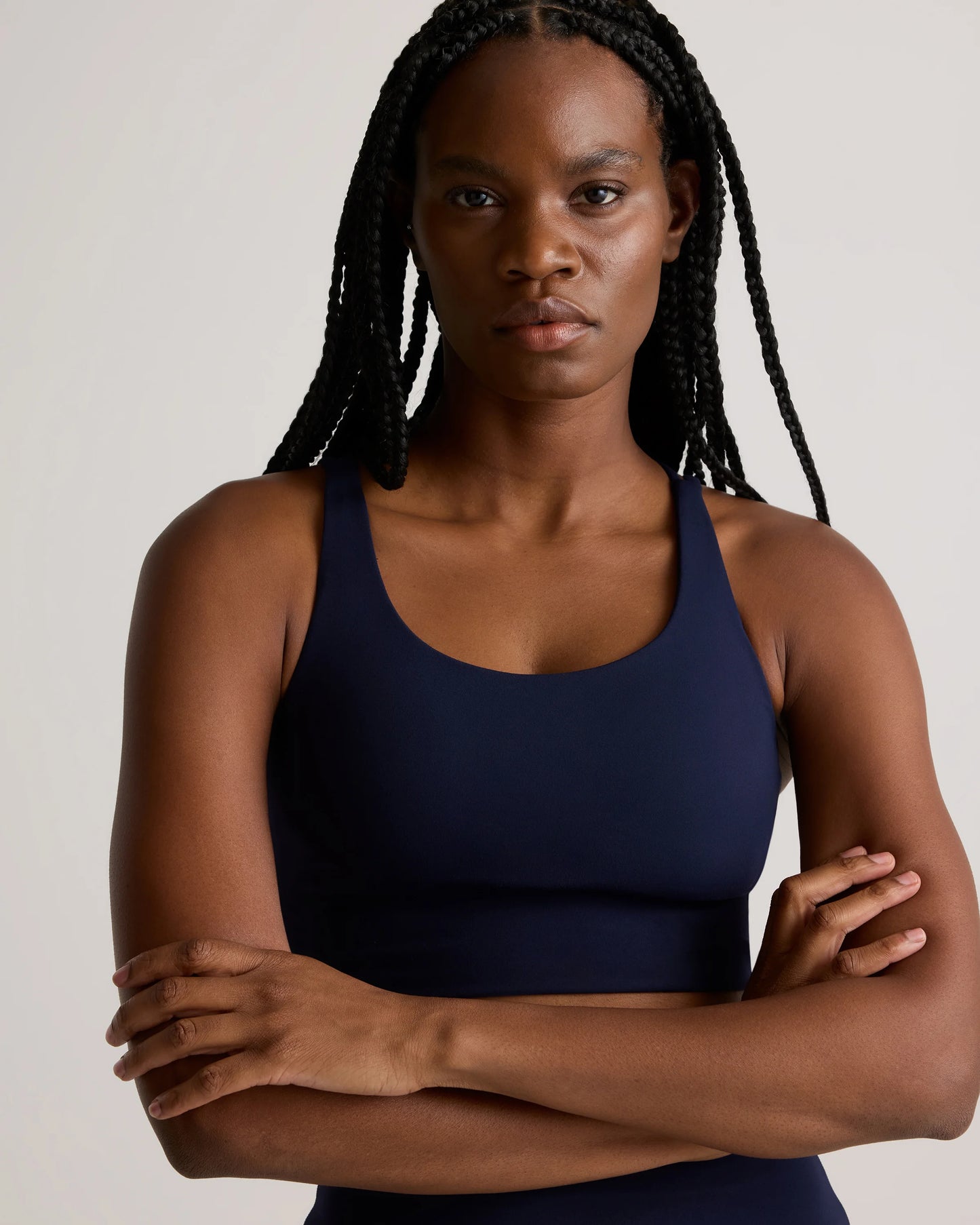 Power-Up Long Line Strappy Sports Bra - XS / Classic White