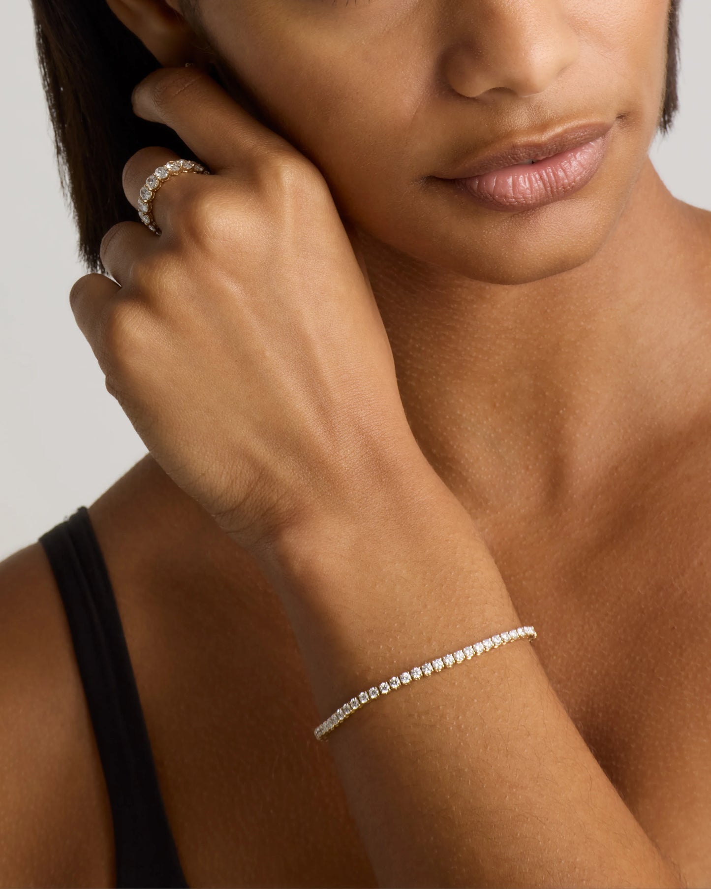 14K Gold Lab Grown Diamond Tennis Bracelet - 4ctw - 6.5" / Yellow Gold