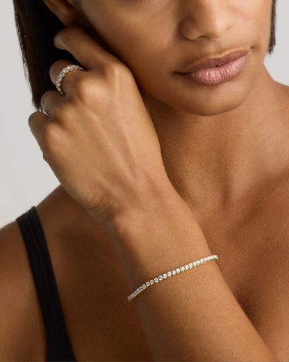 14K Gold Lab Grown Diamond Tennis Bracelet - 4ctw - 6.5" / Yellow Gold