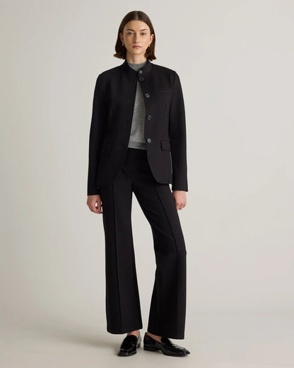 Ultra-Stretch Ponte Stand Collar Blazer - XS / Navy