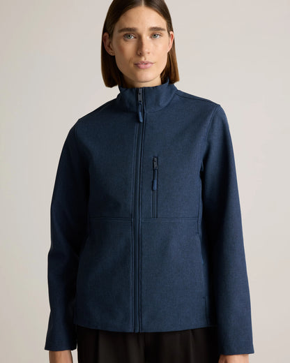 Softshell Fleece-Lined Full-Zip Jacket - XS / Heather Deep Navy