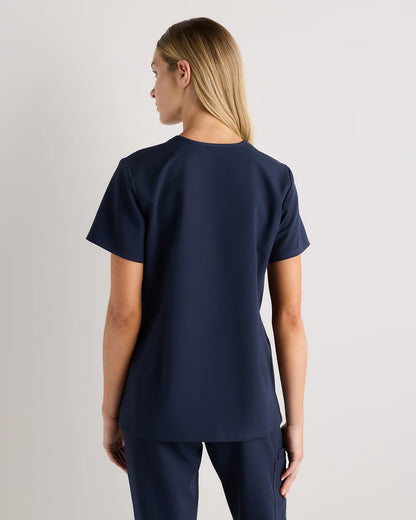 AeraFlex 1-Pocket Scrub Top - XS / Bold Black