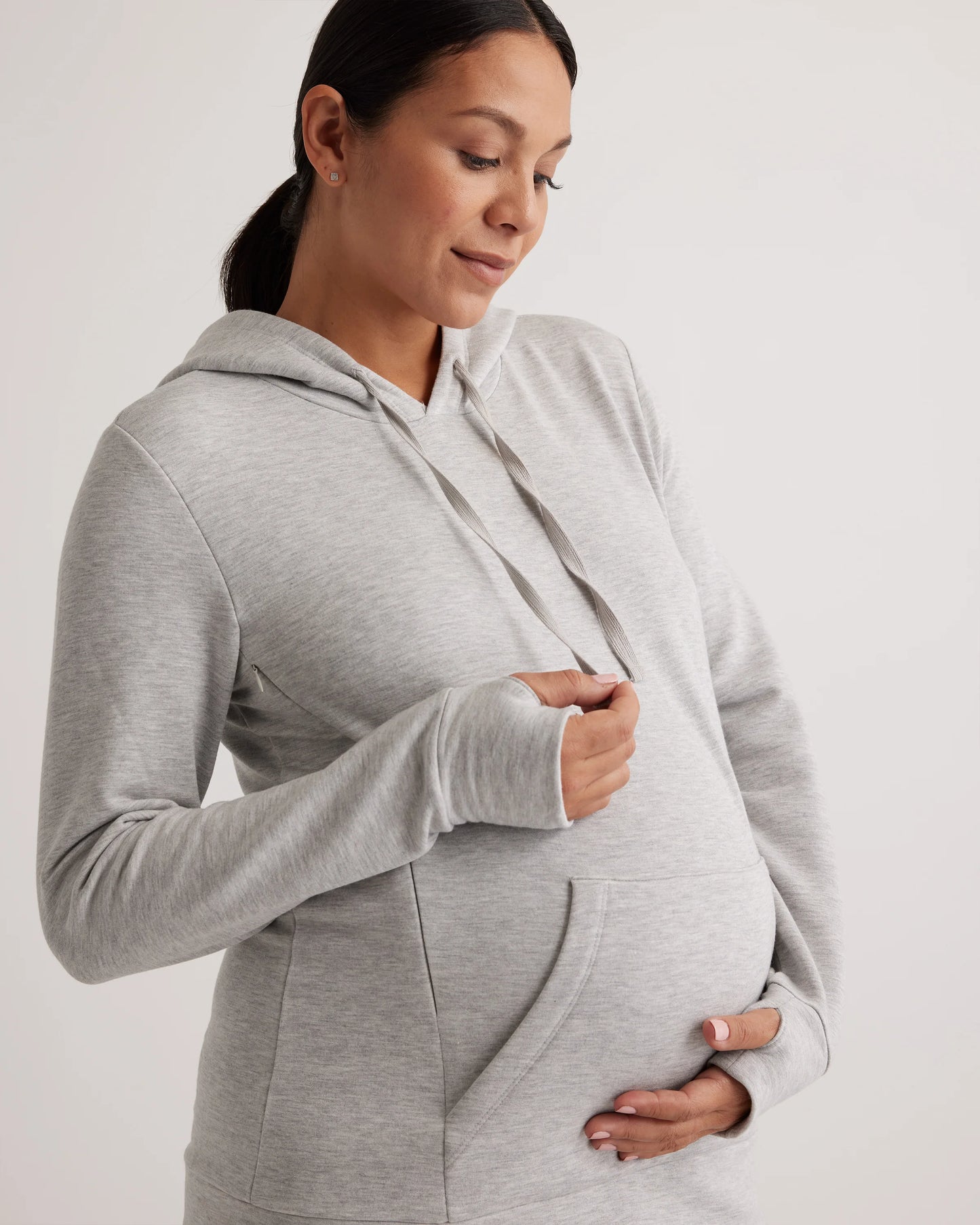 SuperSoft Fleece Maternity & Nursing Hoodie - XS / Off-White
