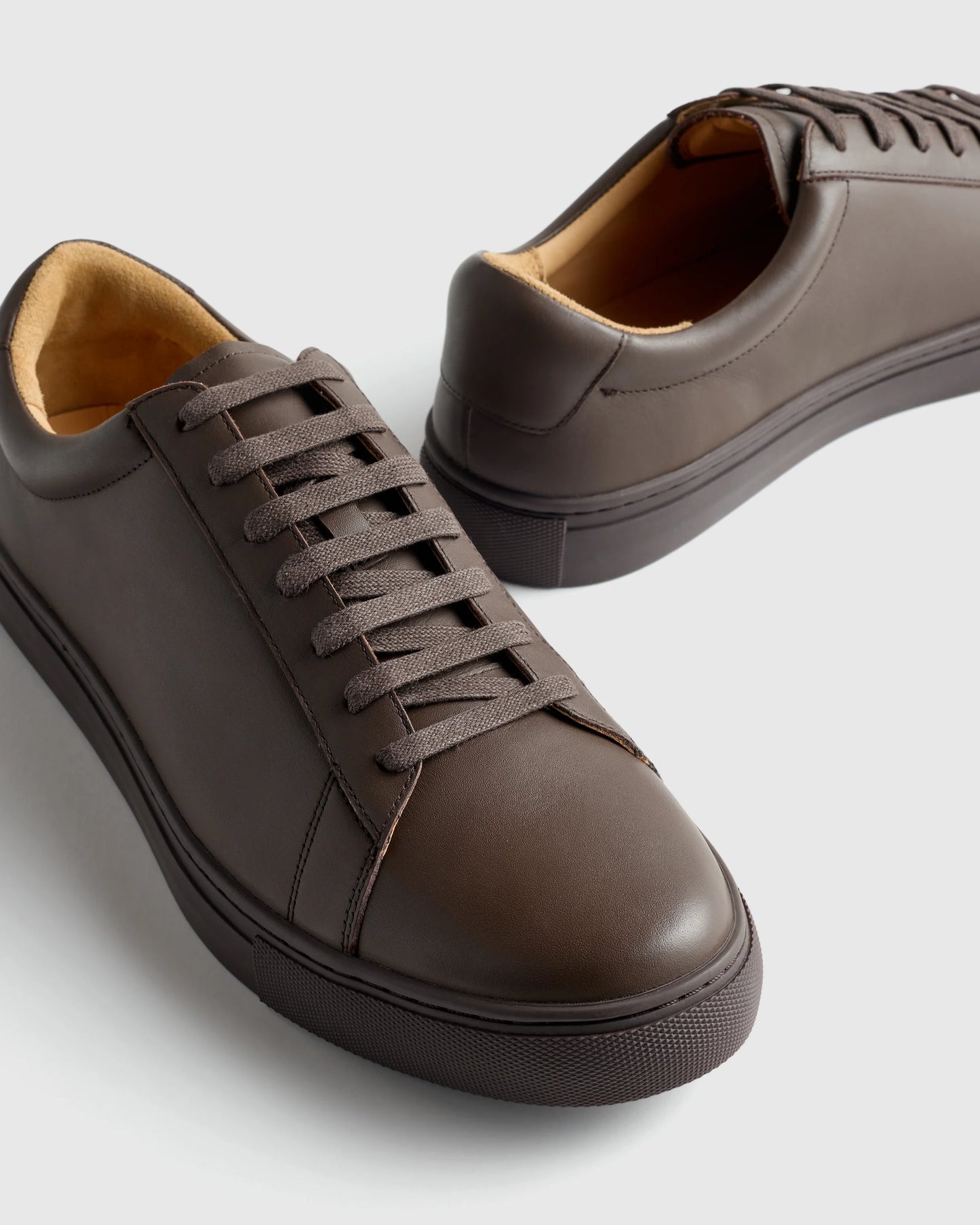 Italian Leather Everyday Sneaker - 7 / Black/Black