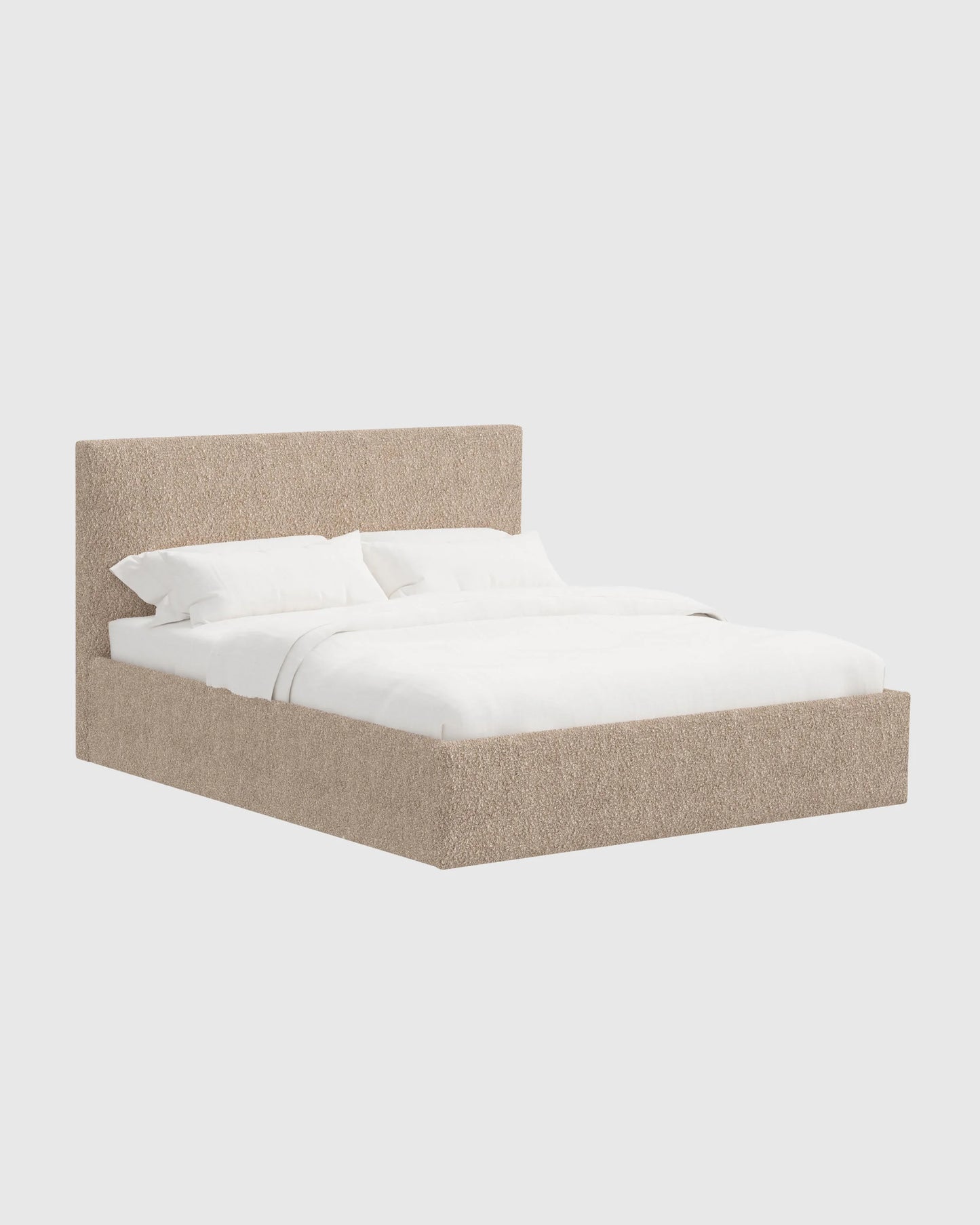 Plush Boucle Square Bed - Full / Ivory
