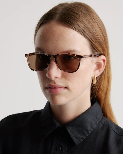 Cameron Polarized Acetate Sunglasses - One Size / Tan Tortoise with Brown Lens