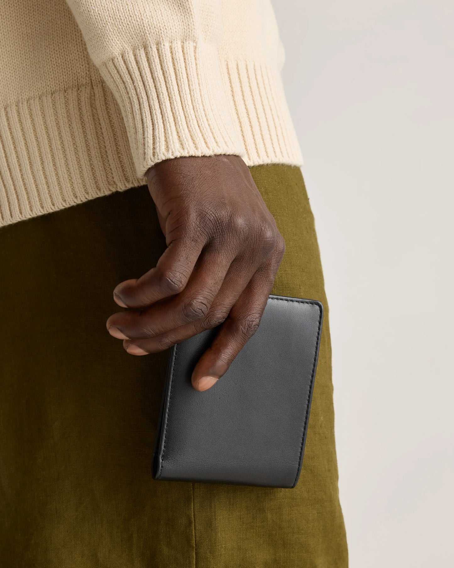 Italian Leather Bifold Wallet - One Size / Black