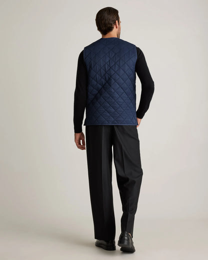 Featherless Quilted Fleece-Lined Liner Vest - S / Black