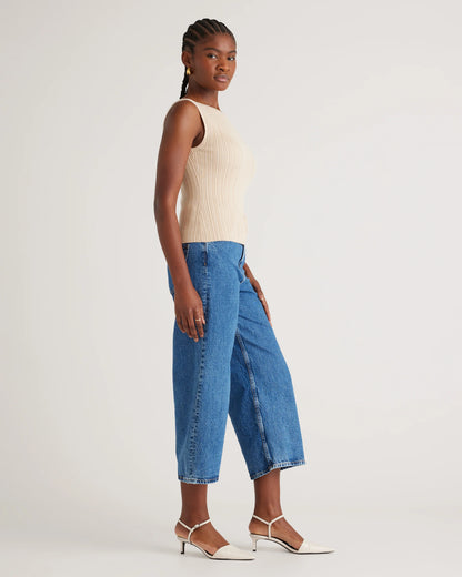 Cotton Cashmere Ribbed Tank - XS / Heather Oatmeal