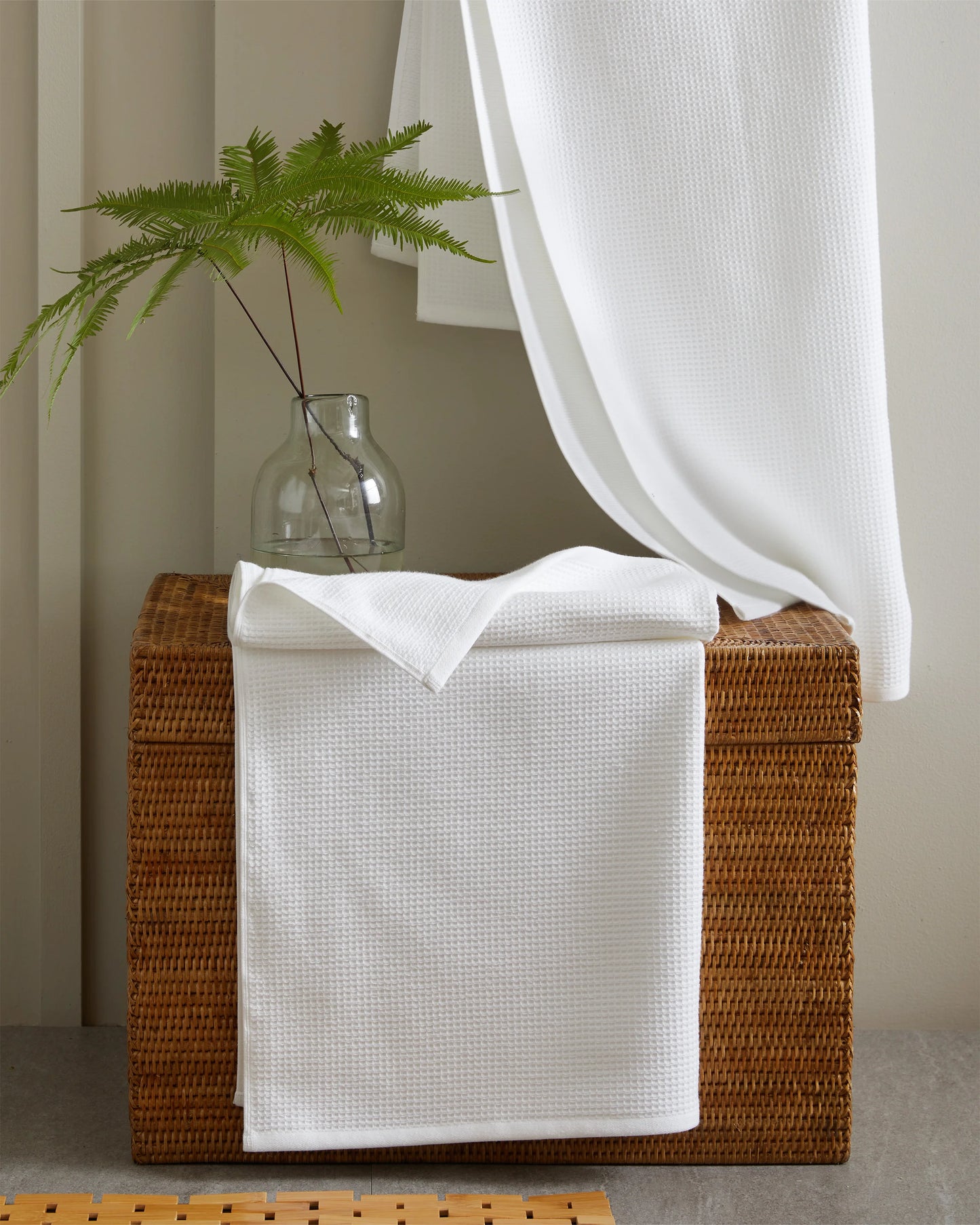 Turkish Waffle Terry Bath Towel Bundle - One Size / White