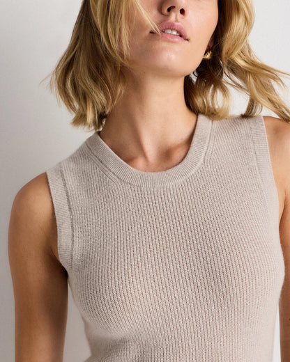 Mongolian Cashmere Sleeveless Midi Sweater Dress - XS / Black