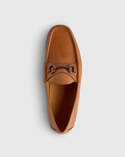 Calfskin Leather Horsebit Loafer - 7 / Tan