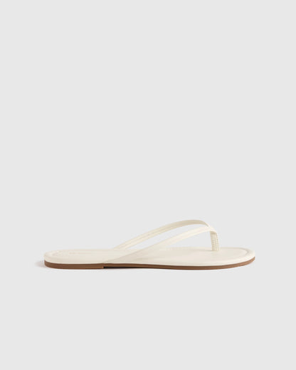 Italian Leather Flip Flops - 5 / Black