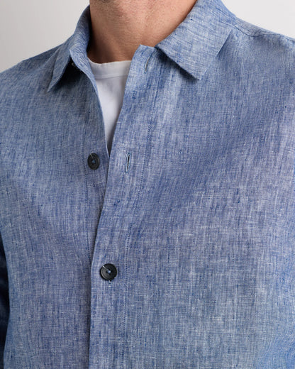 100% European Linen Chore Jacket - S / Flax