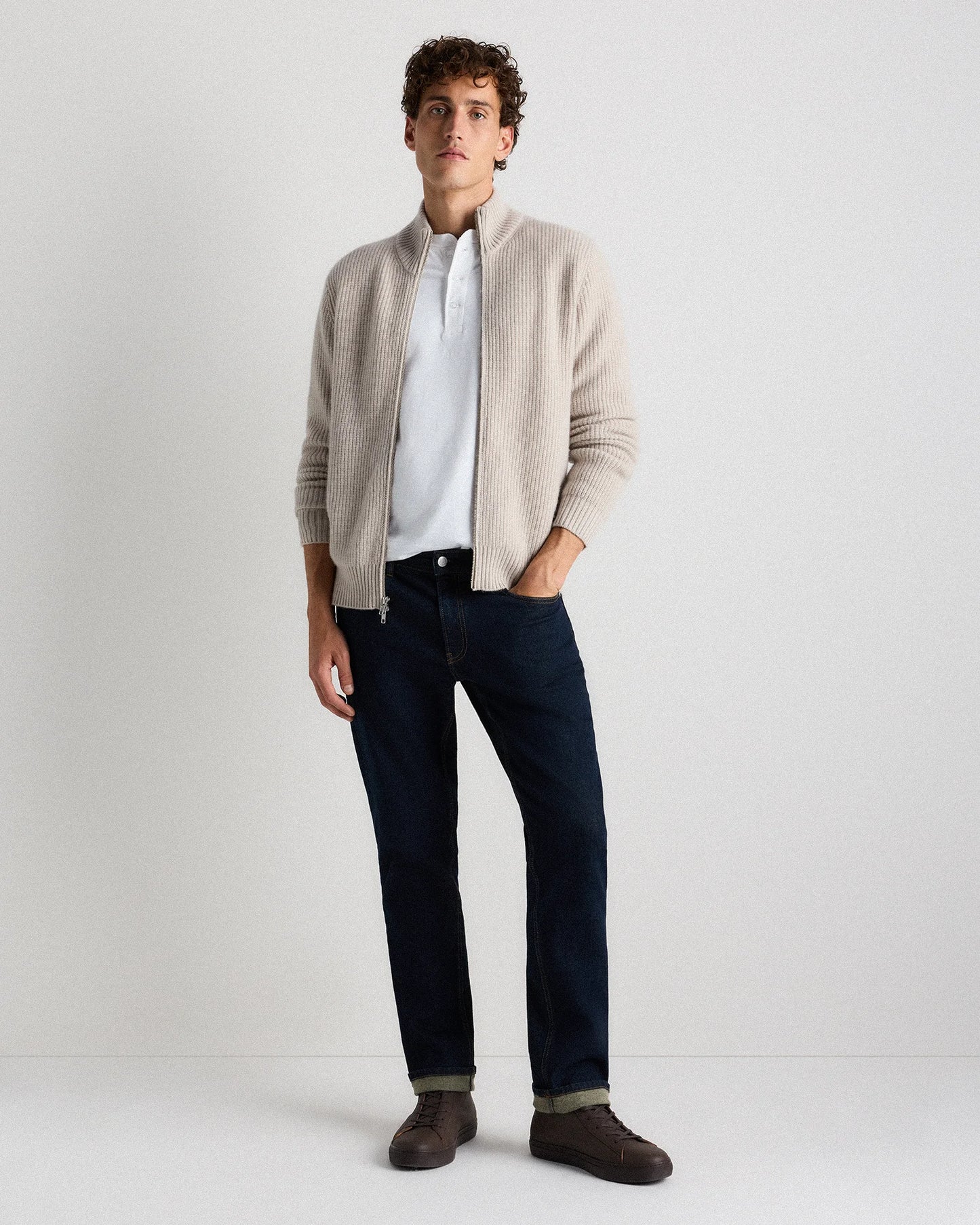 Italian Leather High Top Everyday Sneaker - 7 / White