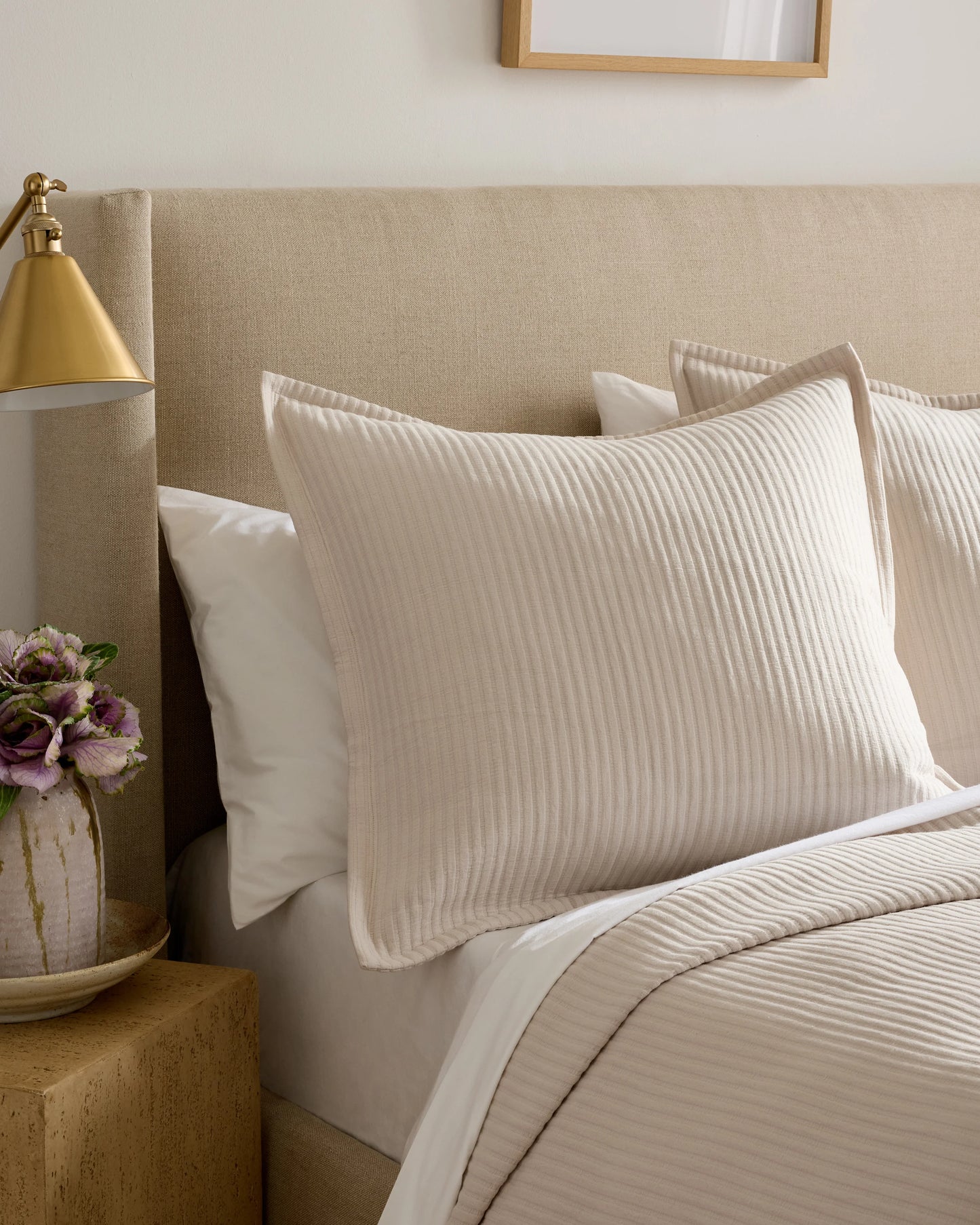Organic Cotton Matelasse Euro Sham - Euro / Dried Sage