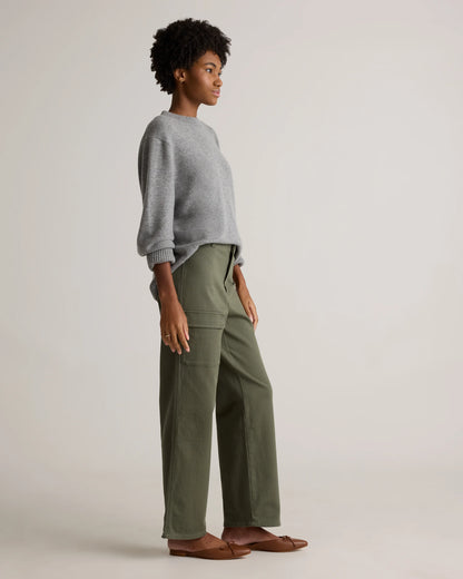 Organic Stretch Cotton Twill Cargo Pants - 0 / Light Khaki