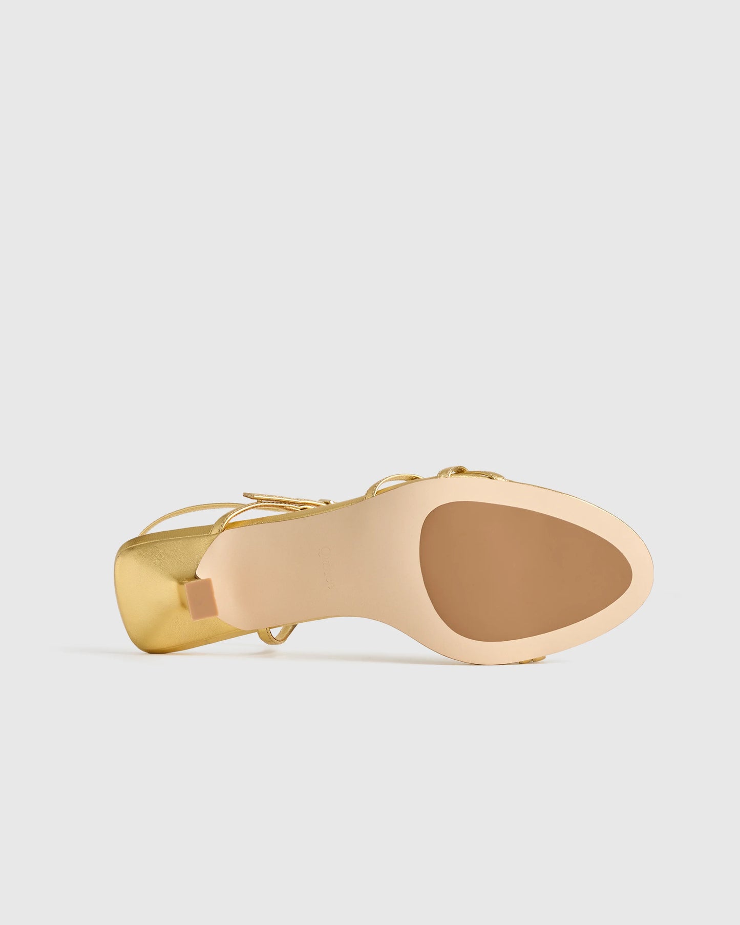 Italian Leather 70mm Strappy Heel - 5 / Metallic Gold