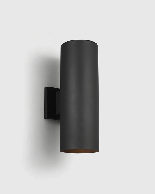 Outdoor Aluminum Cylinder Wall Sconce - One Size / Black