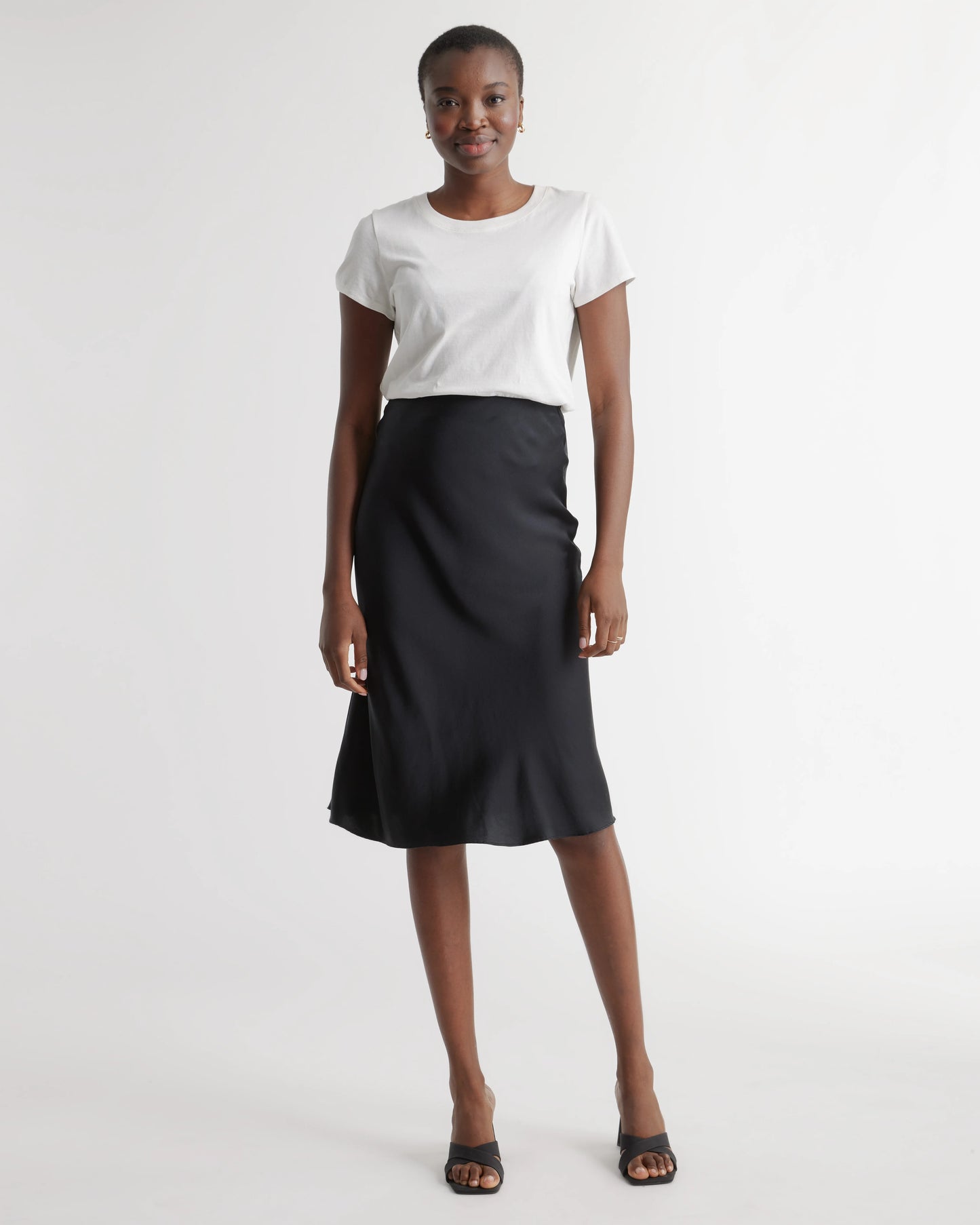 100% Washable Silk Skirt - XS / Champagne