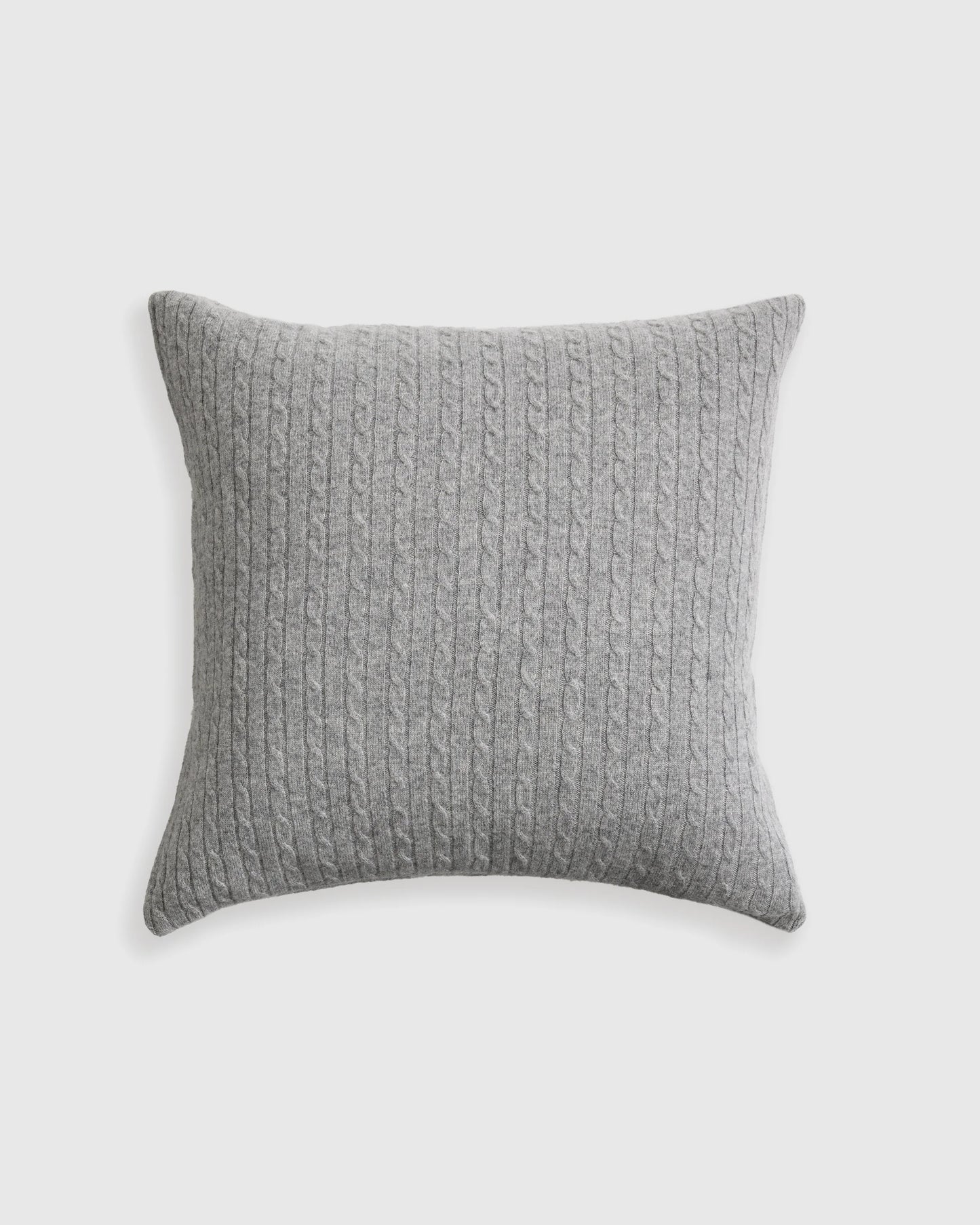 Cable Knit Cashmere Pillow Cover - 20x20 / Heather Grey