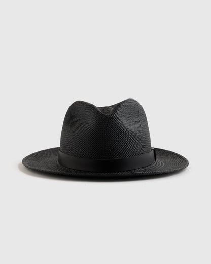 Toquilla Straw Panama Hat - S / Black