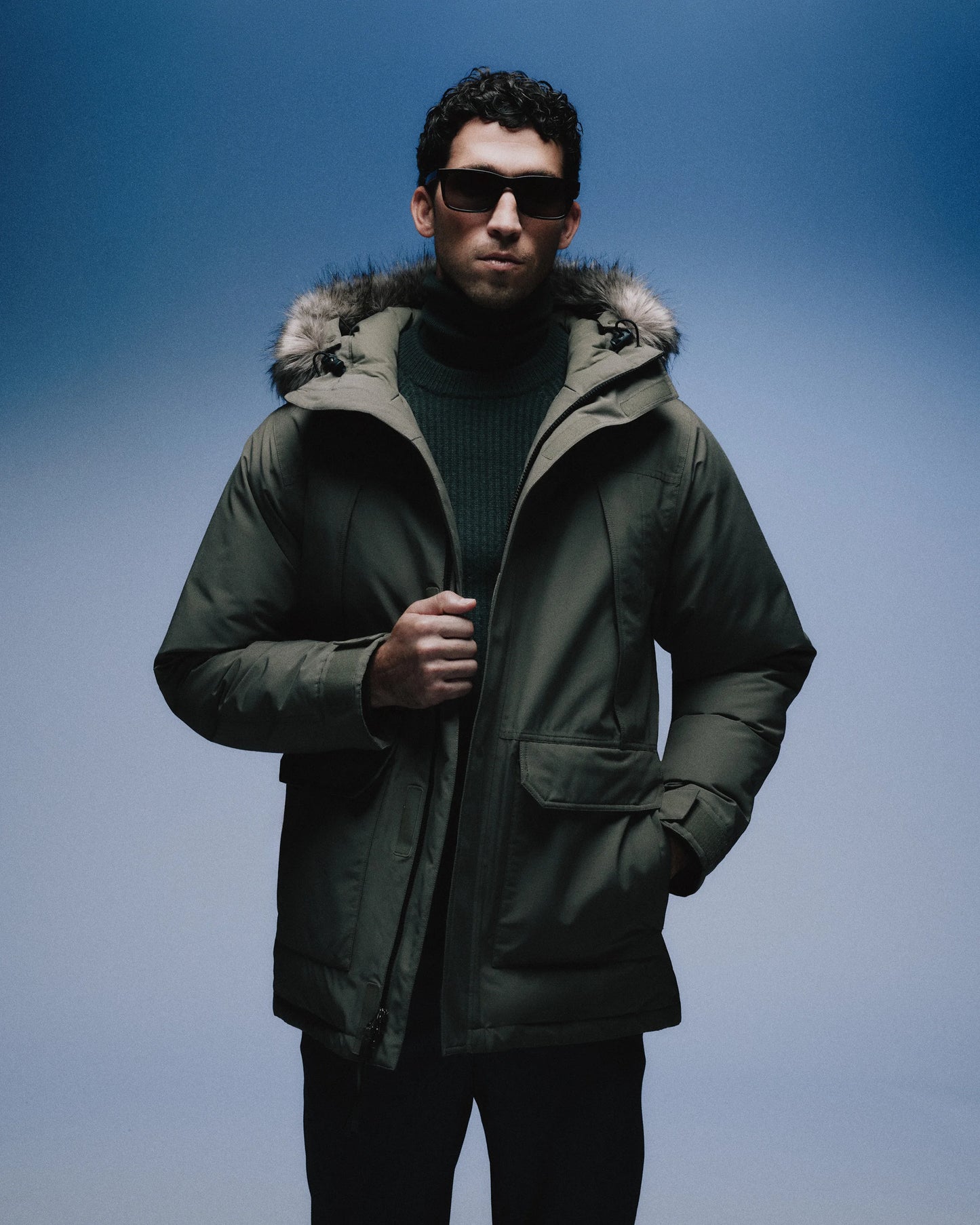 Responsible Down Hooded Parka - S / Storm Blue