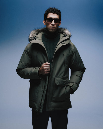 Responsible Down Hooded Parka - S / Storm Blue