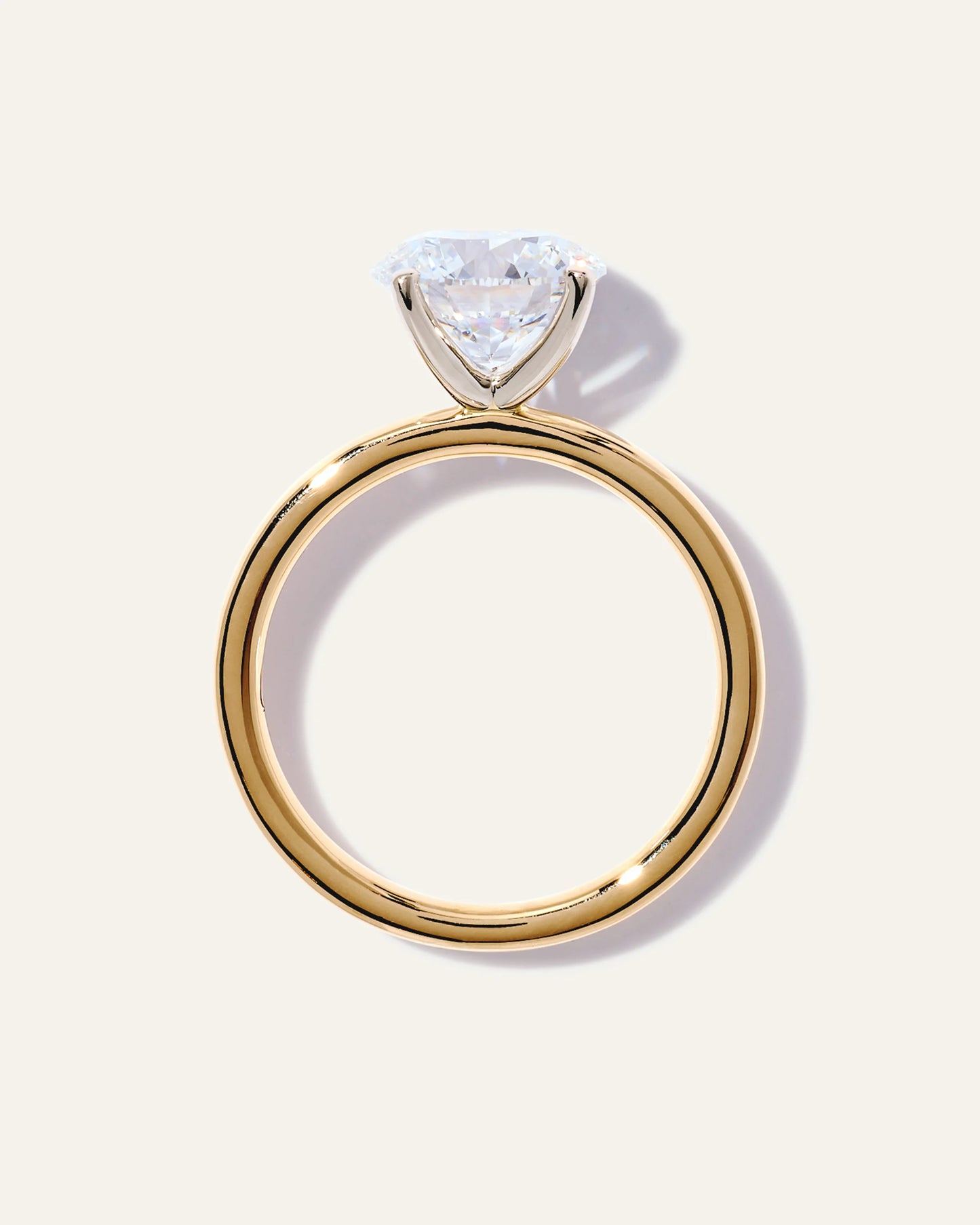 Lab Grown Diamond Round Comfort Fit Engagement Ring - 2.5ct - 4 / Yellow Gold