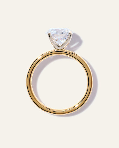 Lab Grown Diamond Round Comfort Fit Engagement Ring - 2.5ct - 4 / Yellow Gold